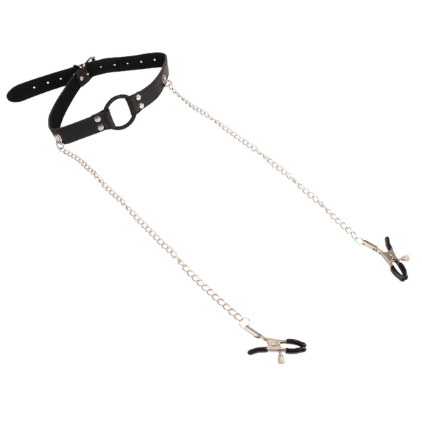 Breathable O-Ring Gag with Nipple Clamps – BDSM Accessory > Sex Toys > Nipple Clamps - Tophatter Daily Deals