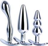 3 in 1 Metal Butt Plug Kit – High Gloss Finish Metal Butt Plug Set > Anal Range > Butt Plug Kits - Tophatter Daily Deals