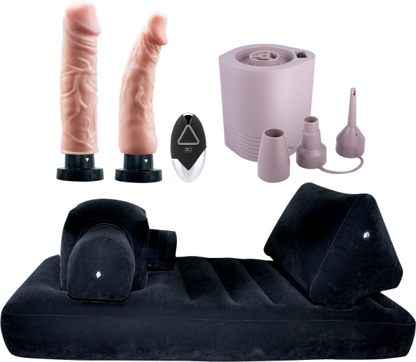 Premium Inflatable Bed with Velvet Surface and 2 Silicone Vibrators – Remote-Controlled Bed Set > Sex Toys > Sex Positioners - Tophatter Daily Deals