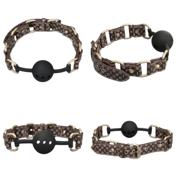Rebellion Reign Ball Gag – Luxury Faux Leather Ball Gag with Antique Bronze Spikes > Bondage Gear > Gags and Bits - Tophatter Daily Deals