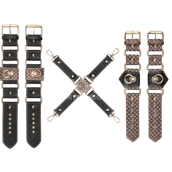 Rebellion Reign Hogtie Set – Bronze Spiked Handcuffs and Ankle Cuffs Restraint Set > Bondage Gear > Restraints - Tophatter Daily Deals