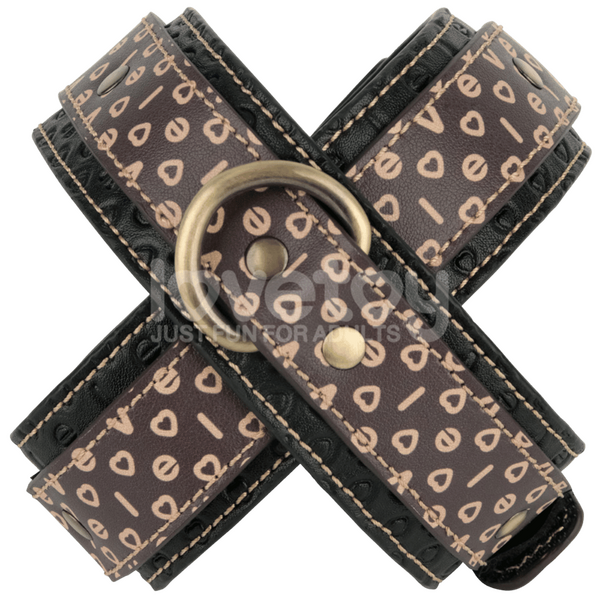 Rebellion Reign Crossed Handcuffs – Premium PU Wrist Cuffs with Velcro Closure > Bondage Gear > Restraints - Tophatter Daily Deals