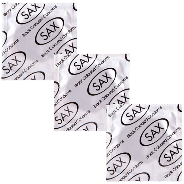 Sax Black Condoms – Regular 53mm Nominal Width Latex Condoms Bulk Pack of 144 > Essentials > Condoms - Tophatter Daily Deals