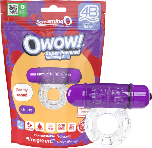 Owow 4B Low Pitch Bass (Grape) > Cock Ring > Vibrating - Tophatter Daily Deals