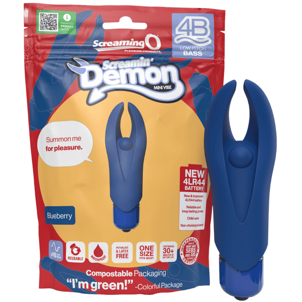 Demon 4B Low Pitch Bass – Deep-Rumbling 5-Speed Vibrator with Silicone Horns > Vibrators > Mini Vibrators - Tophatter Daily Deals