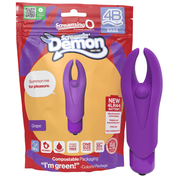 Demon 4B Low Pitch Bass – Deep-Rumbling 5-Speed Vibrator with Silicone Horns > Vibrators > Mini Vibrators - Tophatter Daily Deals
