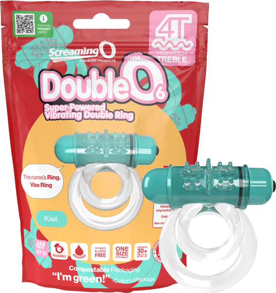 Double O 6 4T High Pitch Treble (Kiwi) > Cock Ring > Vibrating - Tophatter Daily Deals
