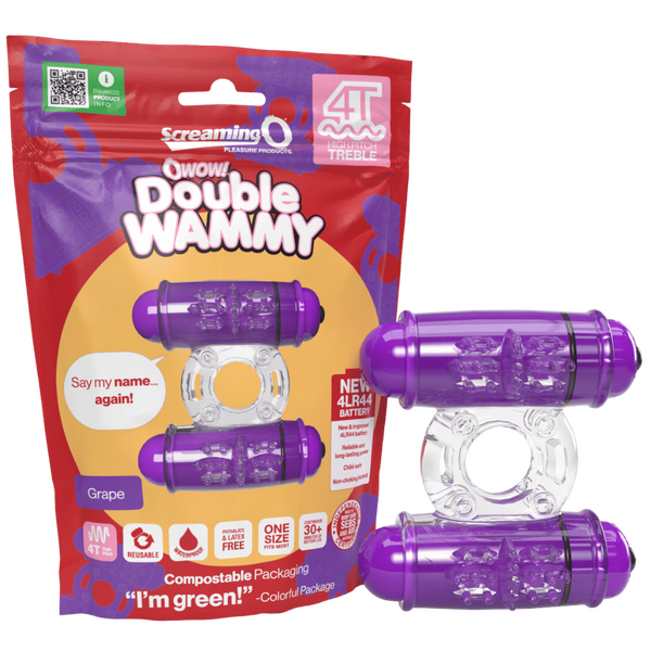Double Wammy 4T – High Pitch Treble Vibrating Cock Ring with 5 Speeds and Pulse Pattern > Sex Toys > Couples Toys - Tophatter Daily Deals