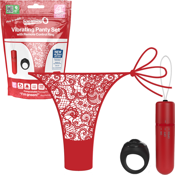 Vibrating Panty Set W/ Remote Ring 4t High Pitch Treble (Red) > Sex Toys For Ladies > Panty Vibes - Tophatter Daily Deals