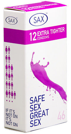 Sax Extra Tighter Fit Pack – Smallest Sensitive 46mm Nominal Width Condoms, 12 Pack > Essentials > Condoms - Tophatter Daily Deals
