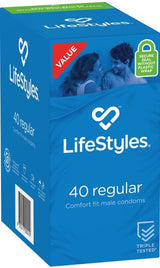 LifeStyles Regular Easy-Fit Smooth Lubricated 54mm Width Condom 40 Pack > Essentials > Condoms - Tophatter Daily Deals
