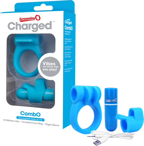 Charged Combo Kit 1 – Body-Safe Silicone Cock Ring and Fingertip Sleeve Kit > Sex Toys > Couples Toys - Tophatter Daily Deals
