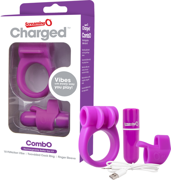 Charged Combo Kit 1 – Body-Safe Silicone Cock Ring and Fingertip Sleeve Kit > Sex Toys > Couples Toys - Tophatter Daily Deals