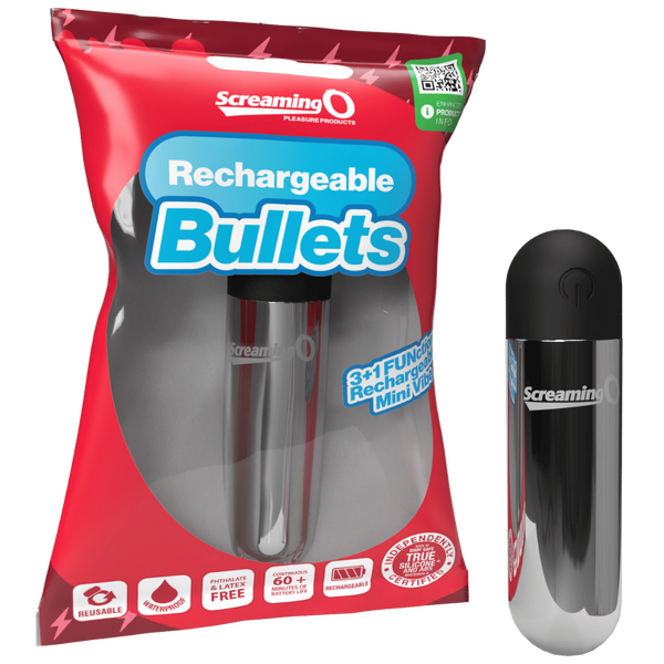 Rechargeable Bullet Vibrator (Silver) – Waterproof Body-Safe ABS with 3 Speeds and Pulse Pattern > Vibrators > Mini Vibrators - Tophatter Daily Deals