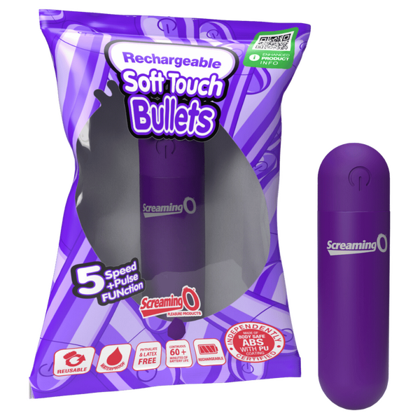 Rechargeable Soft Touch Bullet (Purple) – Waterproof 5-Speed Compact Vibrator > Vibrators > Mini Vibrators - Tophatter Daily Deals