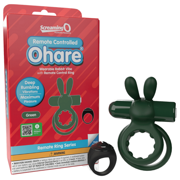 Ohare Remote Control (Green) – Waterproof Rechargeable Wearable Rabbit Vibrator with Double-Ring Design > Sex Toys > Couples Toys - Tophatter Daily Deals