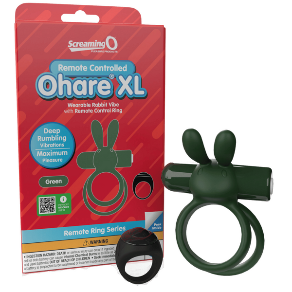 Ohare XL (Green) – Rechargeable Waterproof Remote-Controlled Rabbit Vibrator with Double-Ring Design > Sex Toys > Couples Toys - Tophatter Daily Deals