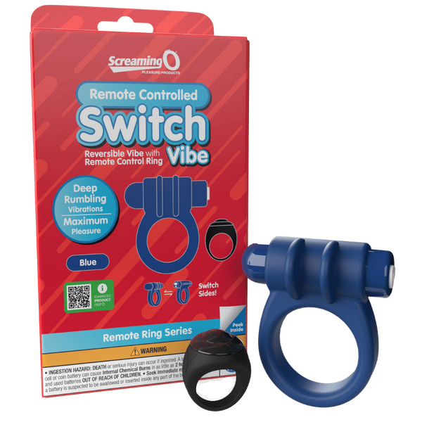 Remote Control Switch Vibe (Blue) – Rechargeable Waterproof Vibrating Cock Ring > Cock Ring > Vibrating - Tophatter Daily Deals