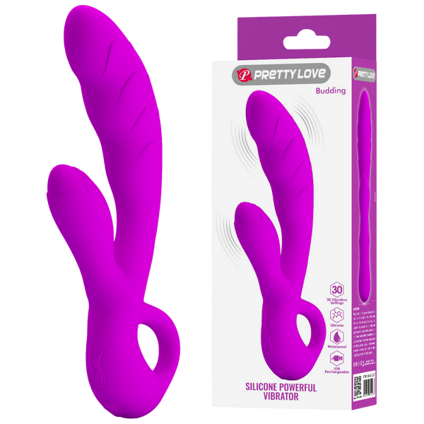 Pretty Love Budding – Silicone Powerful Vibrator with Rabbit Clitoral Stimulator > Vibrators > Ladies > Rabbit Multi - Tophatter Daily Deals