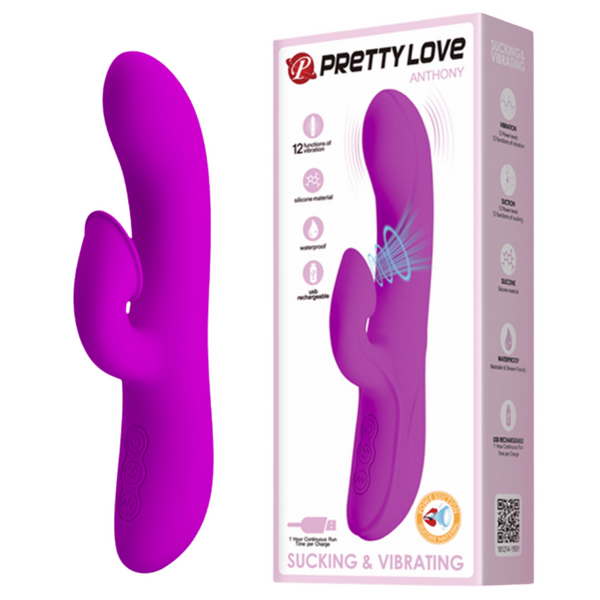 Rechargeable Anthony – Silicone Clit Suction Rabbit Vibrator With Curved Shaft And Thicker Tip > Vibrators > Ladies > Rabbit Multi - Tophatter Daily Deals