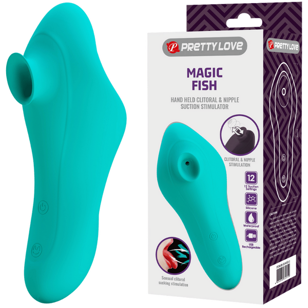 Pretty Love Magic Fish – Rechargeable Silicone 12 Function Clitoral Suction Stimulator > Sex Toys For Ladies > Clitoral Vibrators and Stimulators - Tophatter Daily Deals