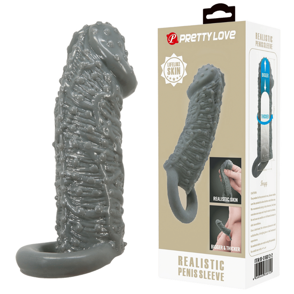 Realistic Penis Sleeve – Stretchy Thickening Penis Sleeve > Sex Toys For Men > Penis Sleeves - Tophatter Daily Deals