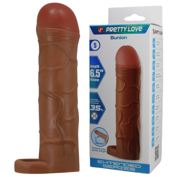Bunion 6.5 Inch Cock Sleeve – Stretchy TPR Penis Sheath with Ball Ring > Sex Toys For Men > Penis Sleeves - Tophatter Daily Deals