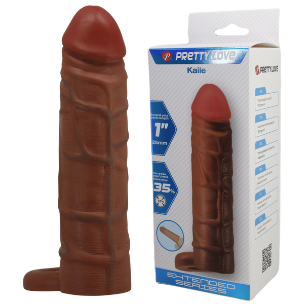 Kaile 7 Inch Stretchy Shaft Cock Sleeve With Ball Ring Penis Sheath > Sex Toys For Men > Penis Sleeves - Tophatter Daily Deals