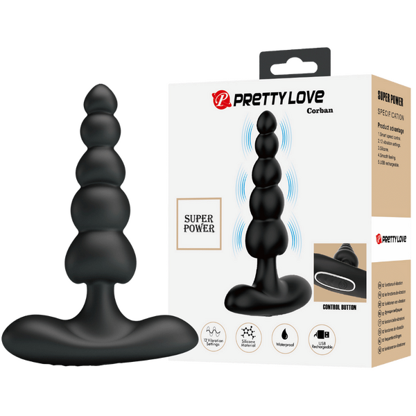 Corban Rechargeable Butt Plug – Flexible Graduated Anal Beads Sex Toy > Anal Range > Vibrating Butt Plugs - Tophatter Daily Deals