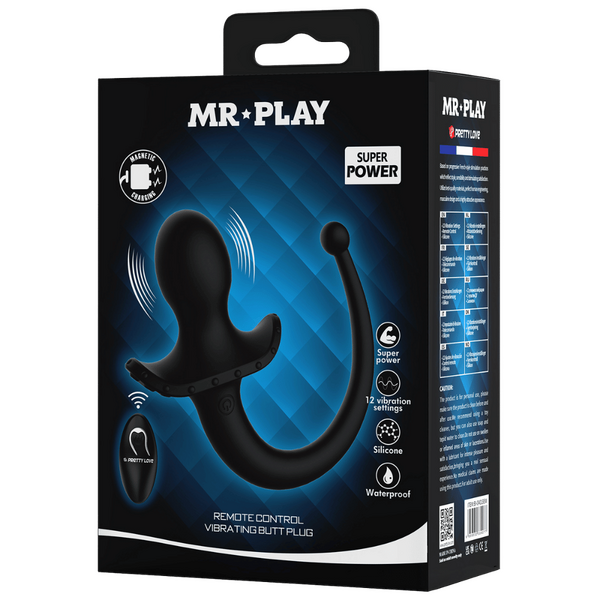 Remote Control Vibrating Butt Plug Tail (Black) – App-Compatible Wearable Vibrator with 12 Modes > Anal Range > Tail Butt Plugs - Tophatter Daily Deals