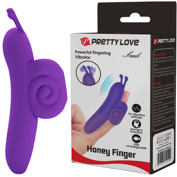 Rechargeable Snail – Ergonomic Silicone Finger Vibrator with 10 Vibration Modes > Vibrators > Finger Vibrators - Tophatter Daily Deals