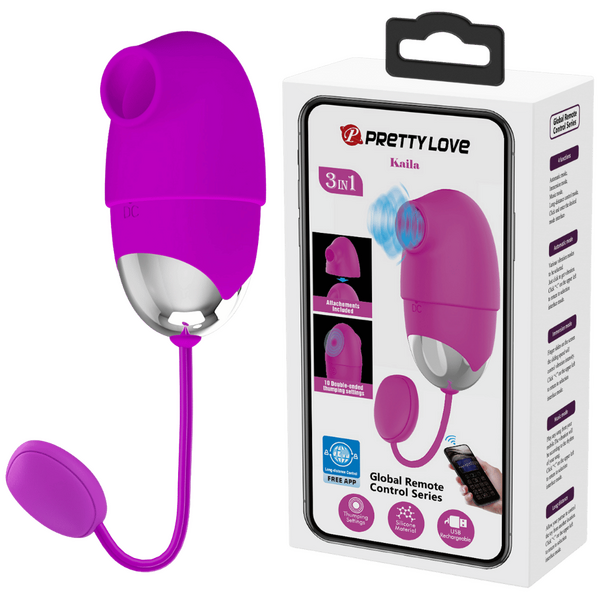 App Control Kaila – Remote-Controlled Vibrating Egg with Removable Sleeve > Sex Toys For Ladies > Vibrating Eggs - Tophatter Daily Deals