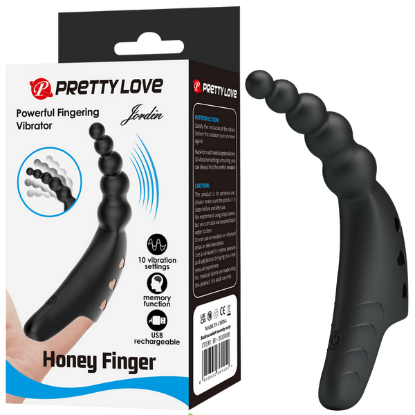 Jordin Honey Finger - Flexible Ribbed G-Spot And Clitoris Stimulating Vibrator With 10 Settings > Vibrators > Finger Vibrators - Tophatter Daily Deals