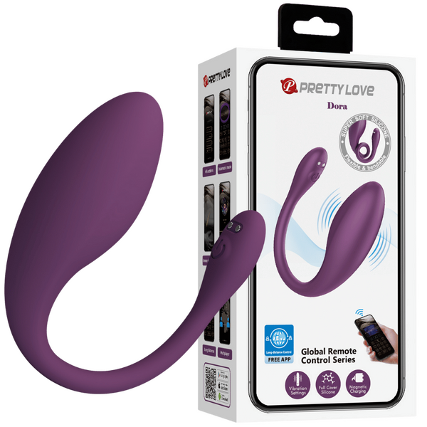 App Control Dora – App-Controlled Rechargeable Curved 12 Vibration Modes Couple's Vibrator > Sex Toys > Couples Toys - Tophatter Daily Deals