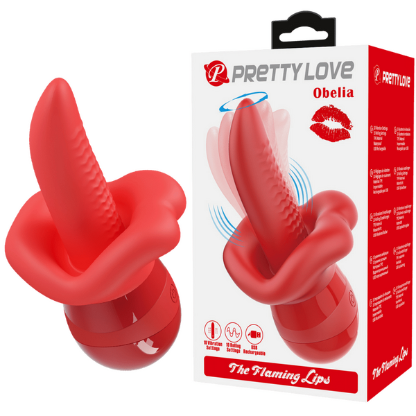 Pretty Love Obelia Flaming Lips – Waterproof Dual Stimulator With 10 Vibration Modes > Sex Toys For Ladies > Clitoral Vibrators and Stimulators - Tophatter Daily Deals