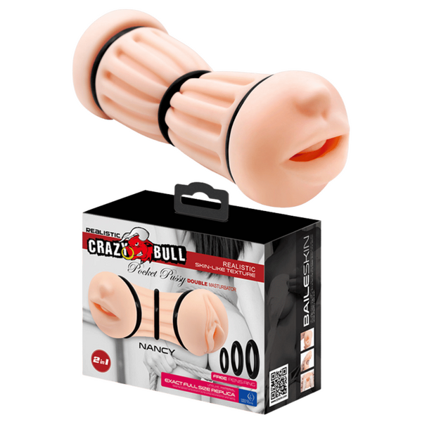Nancy Pocket Pussy – Double Ended Ribbed Masturbator Sleeve > Sex Toys For Men > Masturbators > Manual - Tophatter Daily Deals