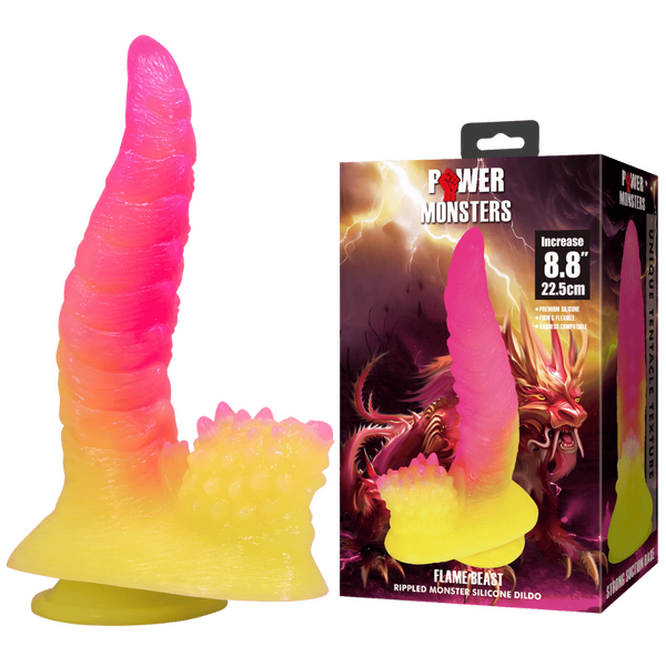 Flame Beast 8.8 Inch Silicone Dildo – Body-Safe Suction Base Dildo > Dildos > Fantasy - Tophatter Daily Deals