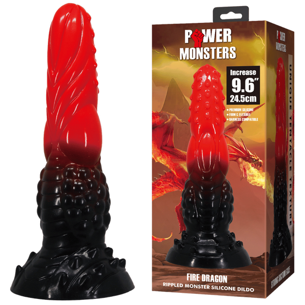 Fire Dragon 9.6 Inch – Rippled Texture Dildo with Suction Base > Dildos > Fantasy - Tophatter Daily Deals