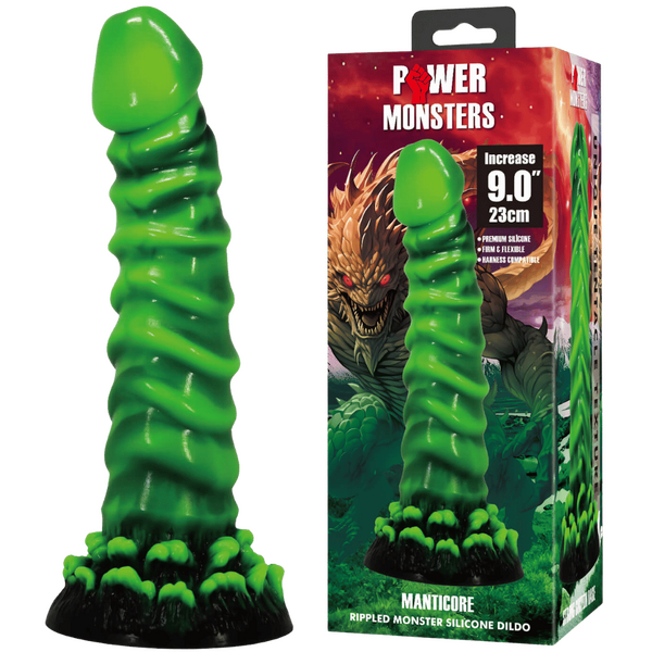 Manticore 9 Inch Textured Silicone Dildo – Body-Safe with Strong Suction Cup > Dildos > Fantasy - Tophatter Daily Deals