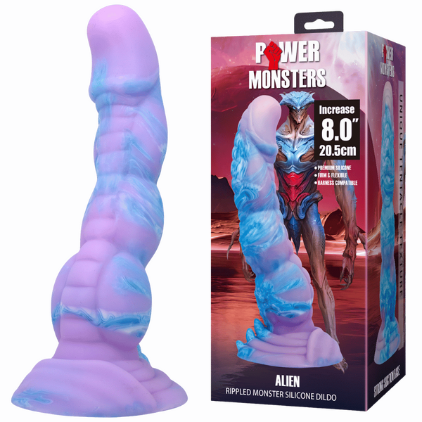 Alien 8 Inch Monster Dildo – Ribbed Texture with Suction Base > Dildos > Fantasy - Tophatter Daily Deals