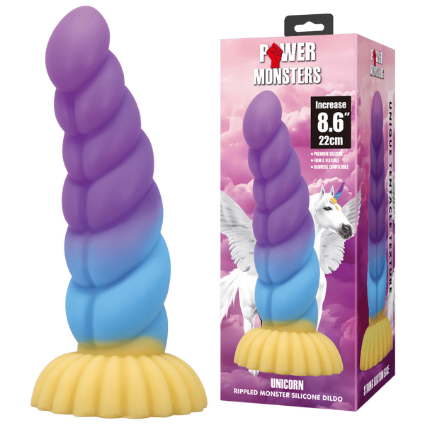 Unicorn Rippled Monster 8.6 Inch Silicone Dildo > Dildos > Fantasy - Tophatter Daily Deals