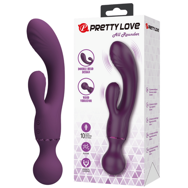 Rechargeable All Rounder – Waterproof Silicone Rabbit Vibrator with Ribbed Heads > Vibrators > Ladies > Rabbit - Tophatter Daily Deals