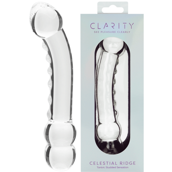 Celestial Ridge – 6.4 Inch Double-Ended Borosilicate Glass Dildo with Sculpted Ridges > Glass > Dildos - Tophatter Daily Deals