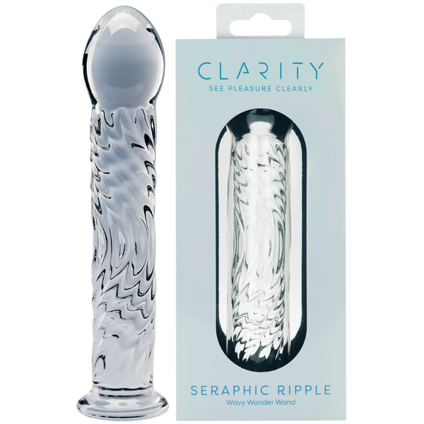 Seraphic Ripple – Handblown 6.2 Inch Textured Glass Dildo > Glass > Dildos - Tophatter Daily Deals