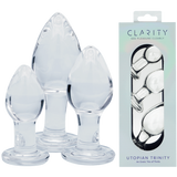 Utopian Trinity – Premium Borosilicate Glass Butt Plug Set Small, Medium, and Large Sizes > Glass > Toys - Tophatter Daily Deals