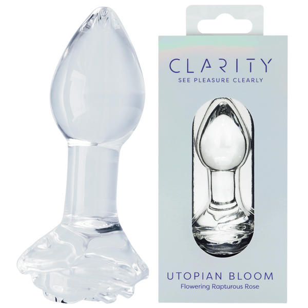 Clarity Utopian Bloom – 4.3 Inch Handcrafted Glass Butt Plug > Glass > Dildos - Tophatter Daily Deals