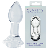 Clarity Utopian Bloom – 4.3 Inch Handcrafted Glass Butt Plug > Glass > Dildos - Tophatter Daily Deals