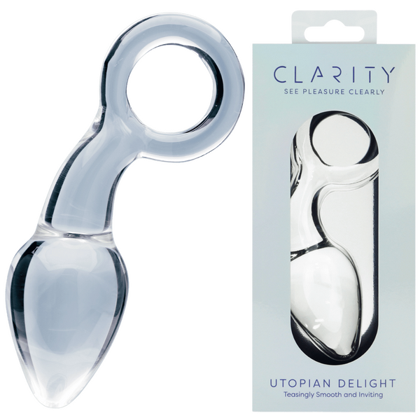 Clarity Utopian Delight – 3.5 Inch Handcrafted Borosilicate Glass Butt Plug > Glass > Dildos - Tophatter Daily Deals