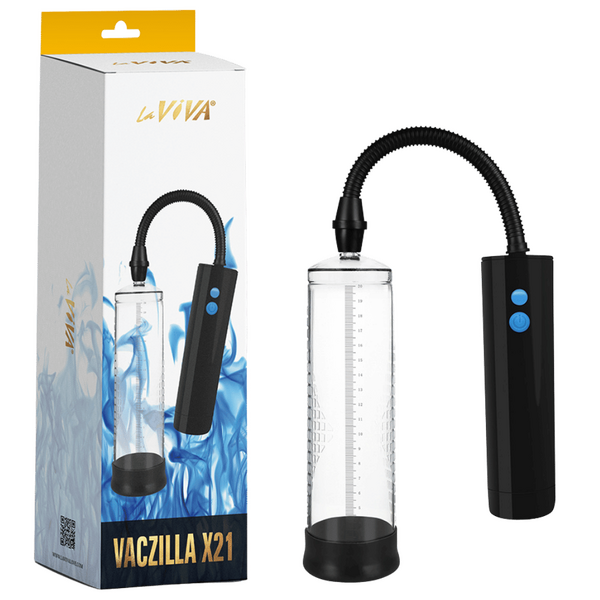 Vaczilla X21 (Black) – USB Rechargeable 3-Speed Cylinder Pump With Silicone Sleeve and Penis Ring > Pumps > Penis Pumps Electric - Tophatter Daily Deals