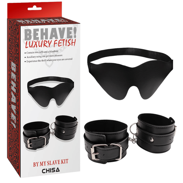 By My Slave Kit – Fully Adjustable Collar and Handcuffs Restraint Set > Bondage Gear > Restraints - Tophatter Daily Deals
